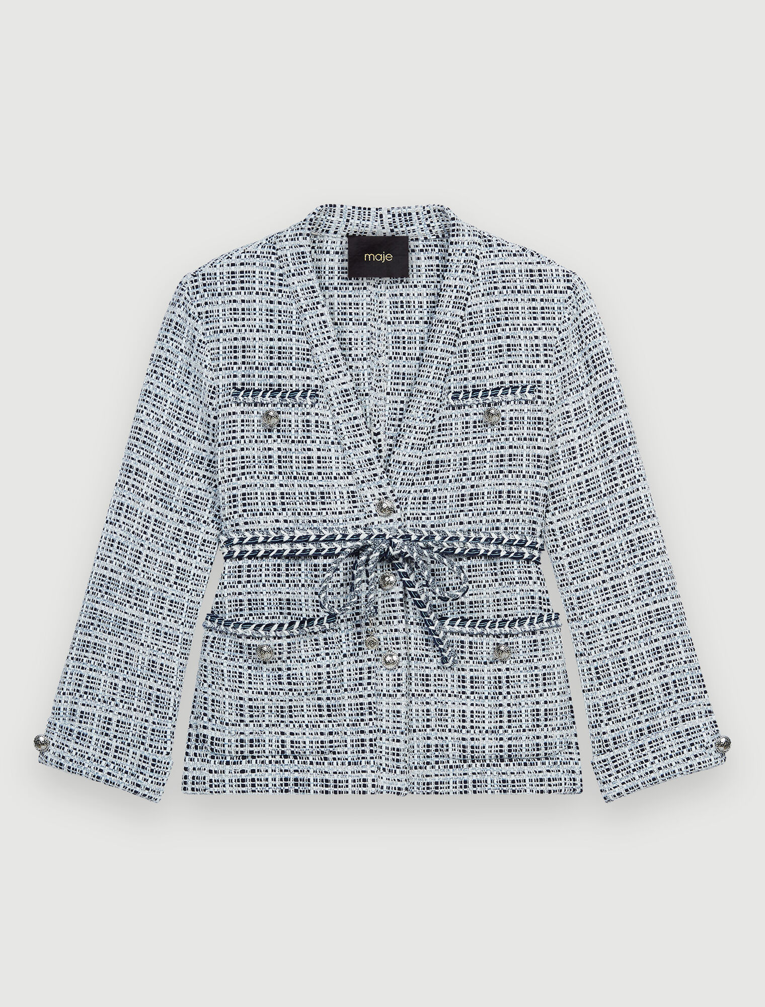 Veste en tweed ceinturée