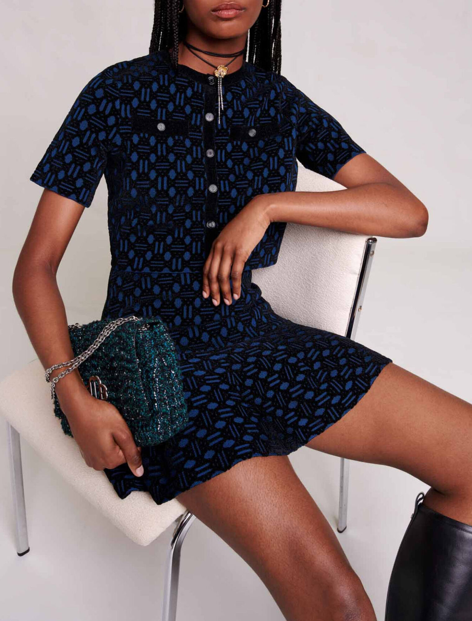 Robe en maille effet 2-en-1