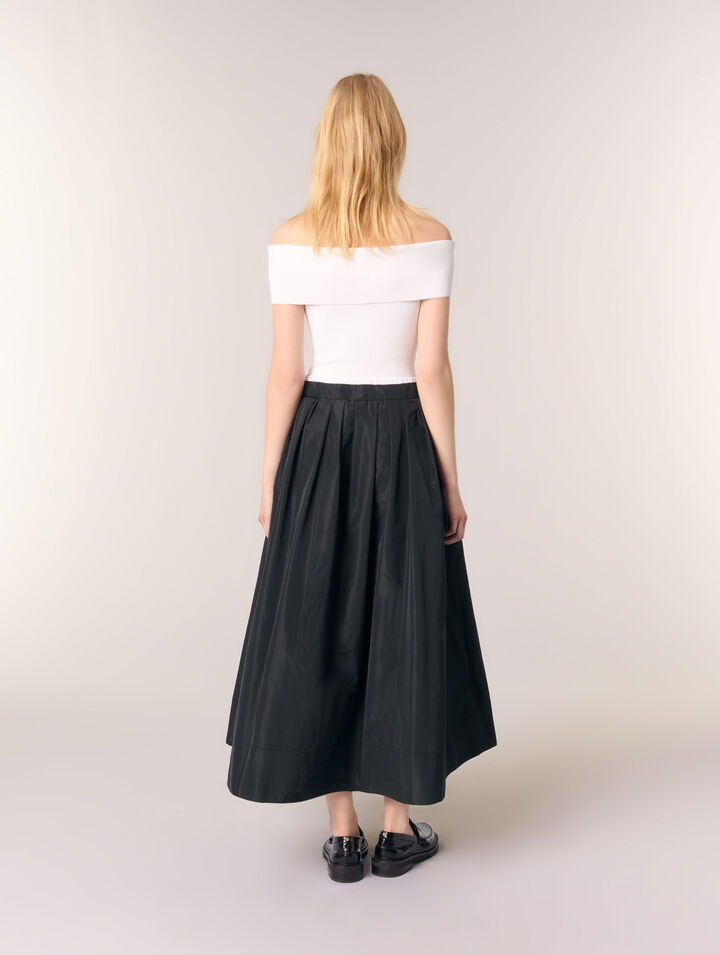 Jupe longue avec taille contrastée 
