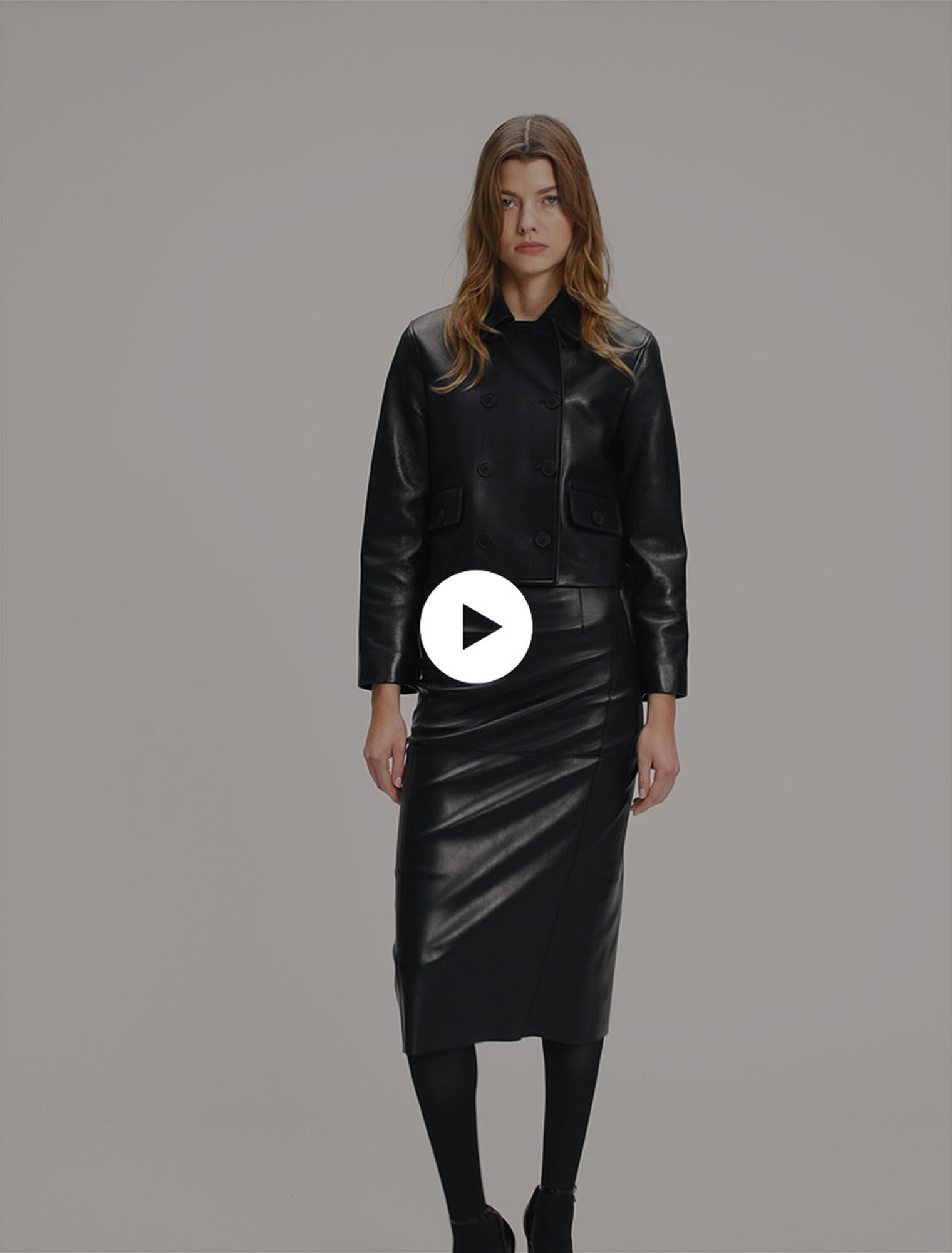 Veste courte en cuir