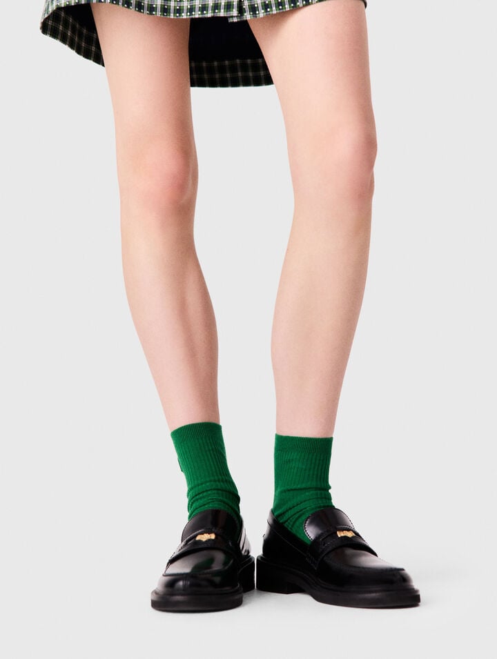Chaussettes color&eacute;es en coton