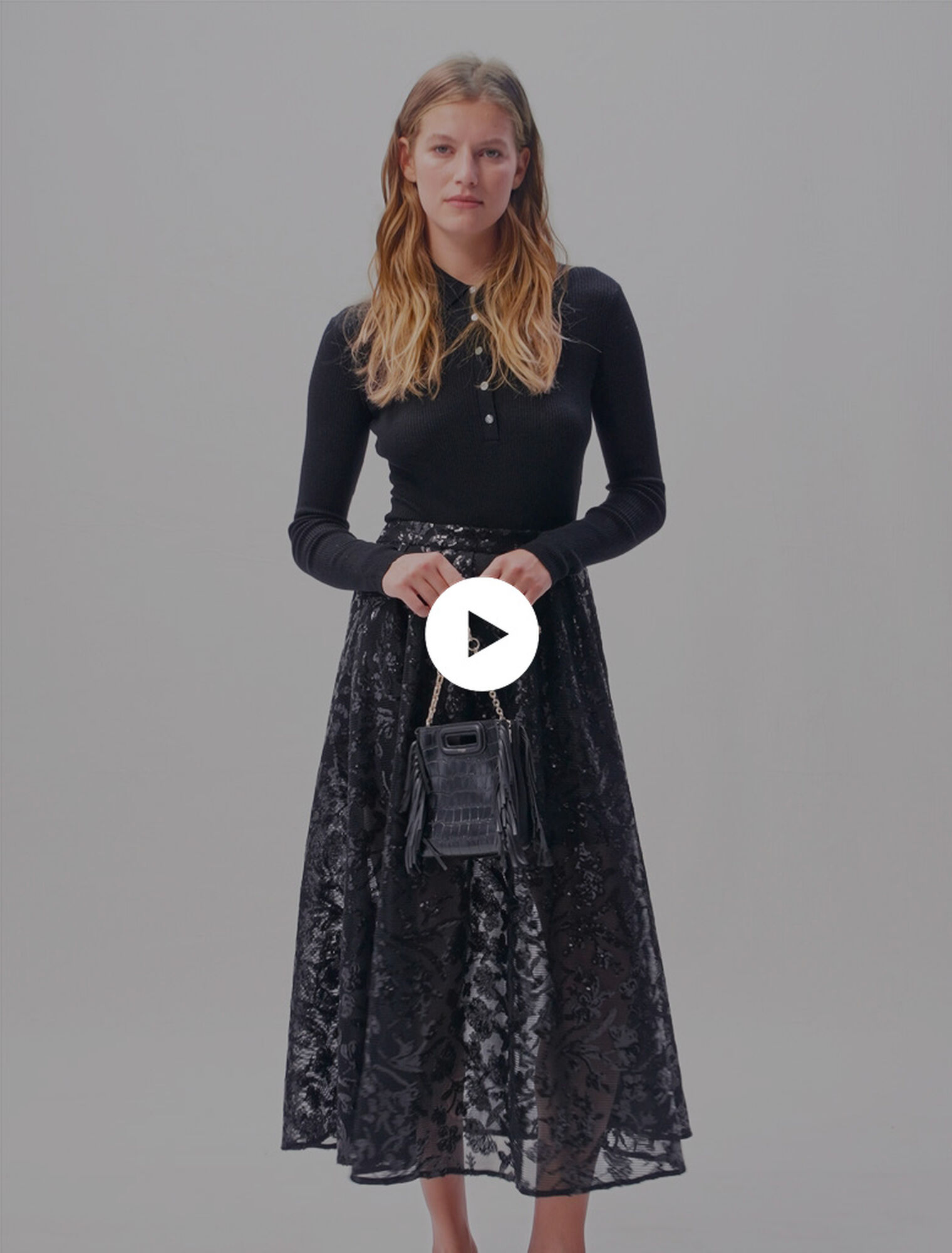 Jupe longue à sequins