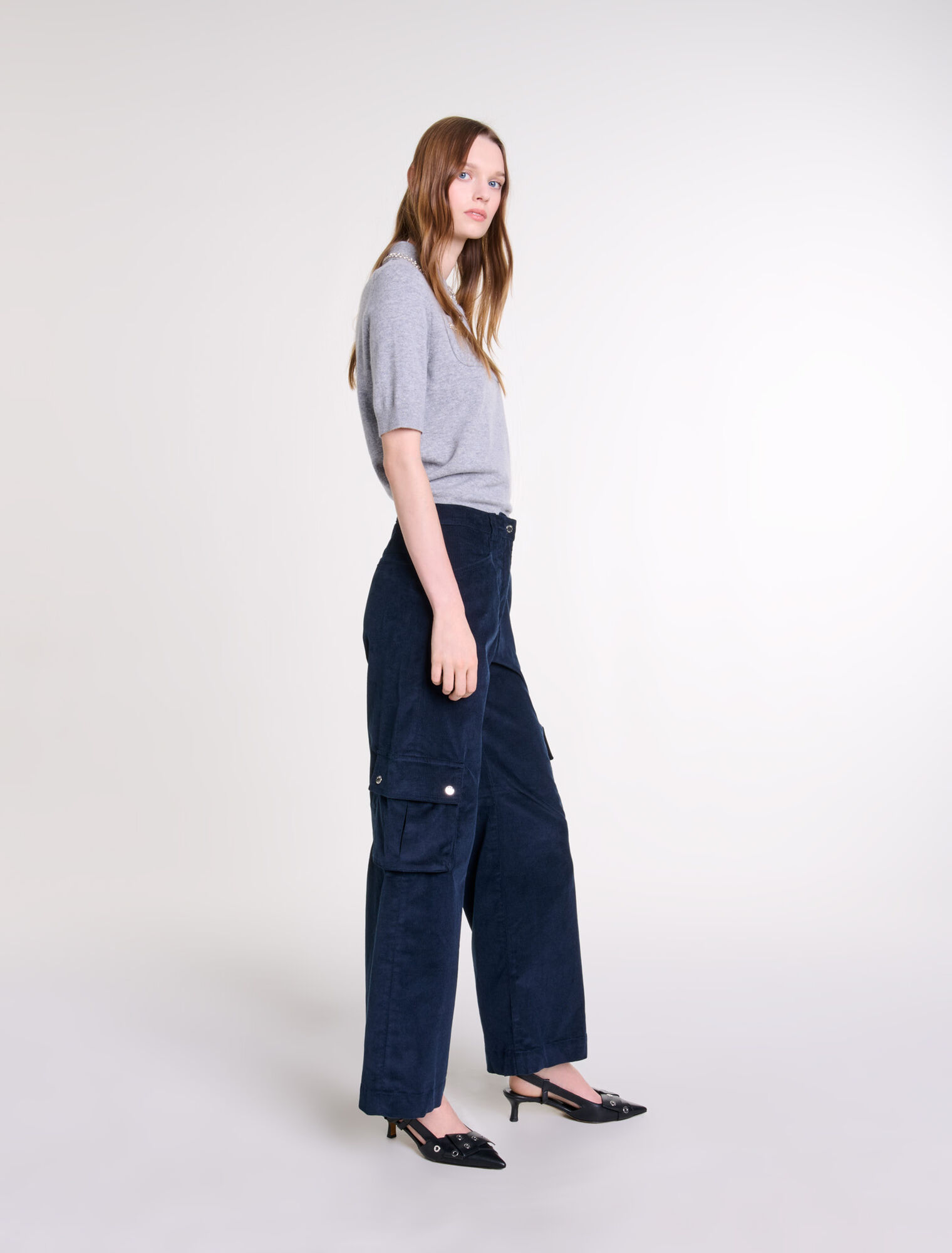 Pantalon cargo en velours