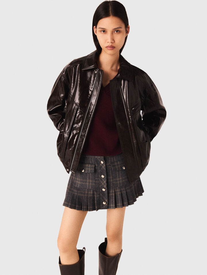Veste simili cuir craquelé