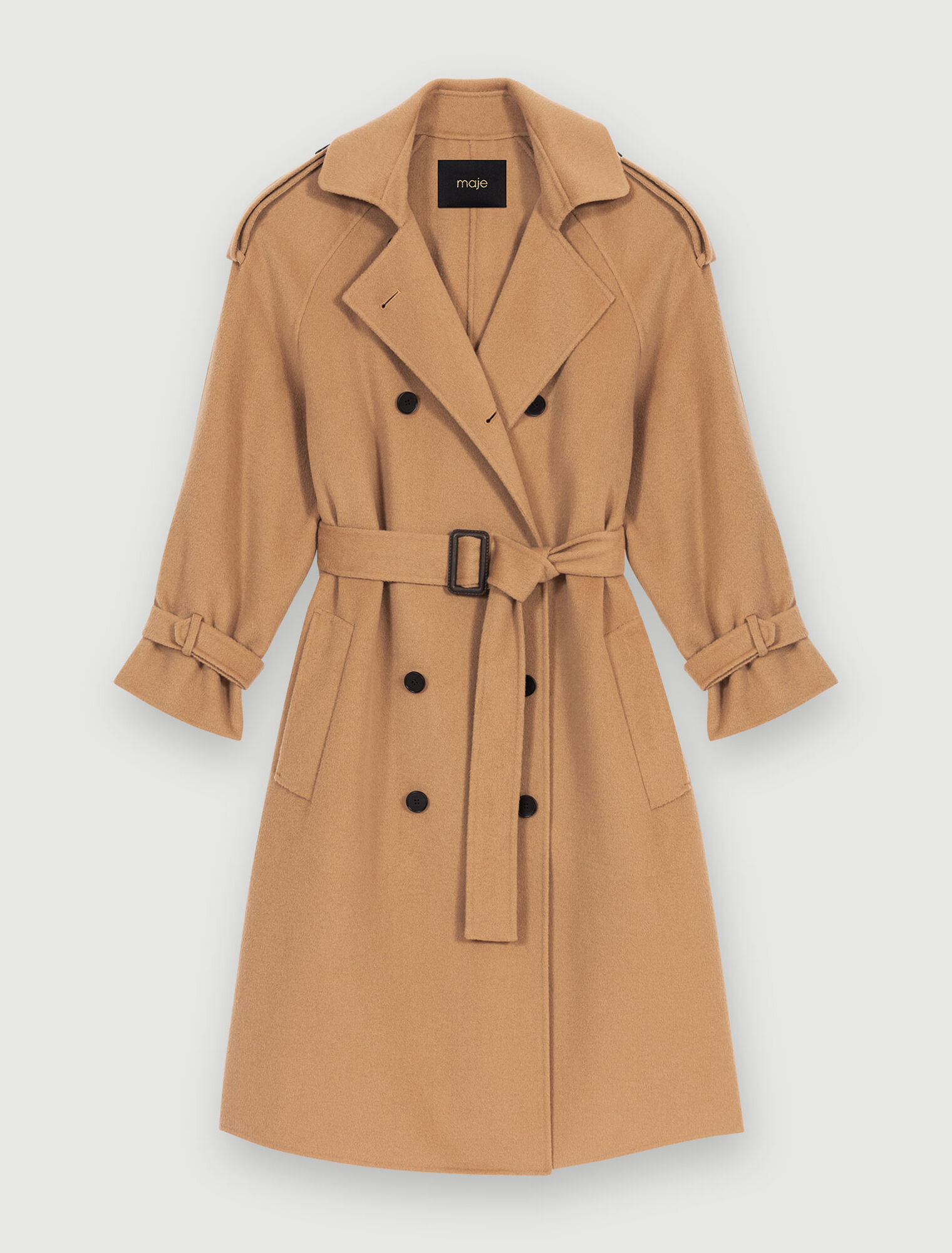 Manteau en laine camel
