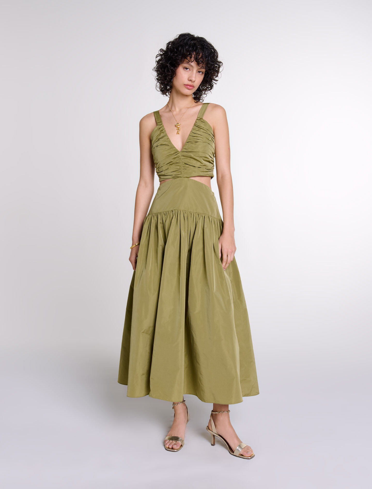 Robe en taffetas ajouree Robes longues Maje