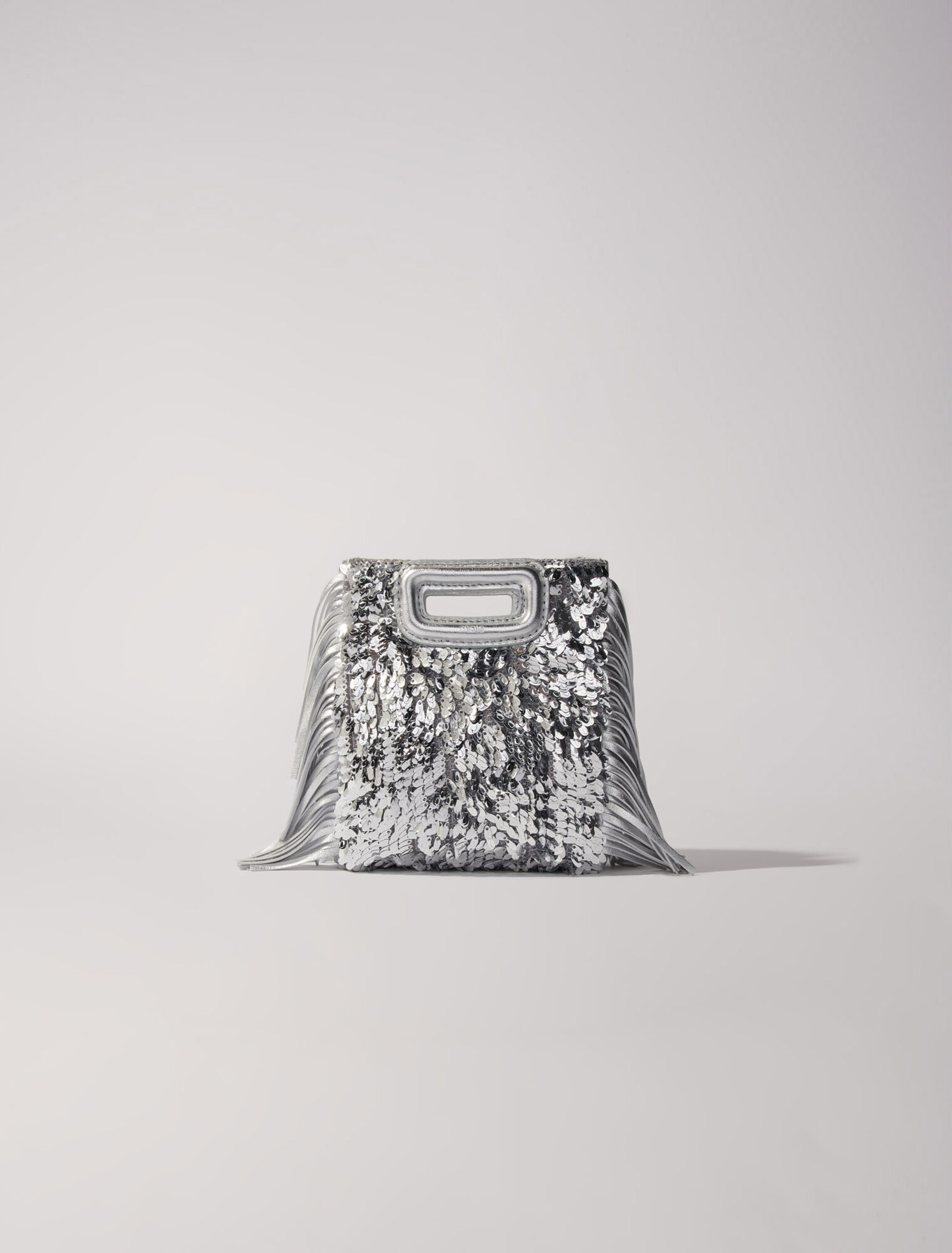 Sac M mini en sequins argents