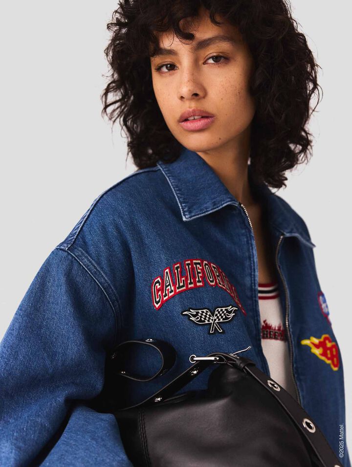 Veste denim oversize brodé