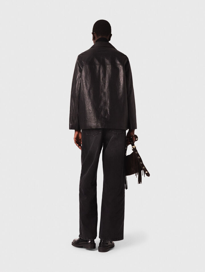 Veste en cuir matelassé 