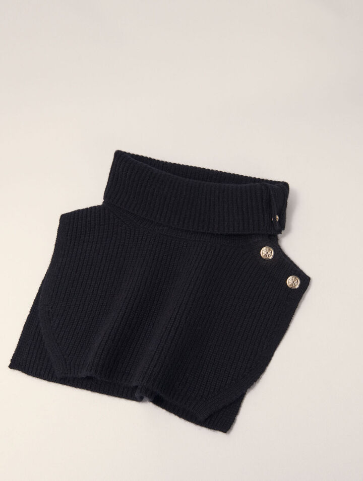 Col &agrave; boutons en mix de laine