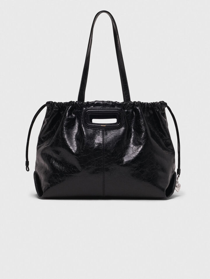Sac M tote en cuir craquelé