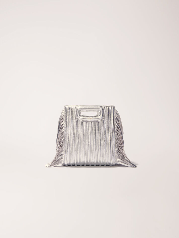 Sac M Mini en cuir matelassé métal
