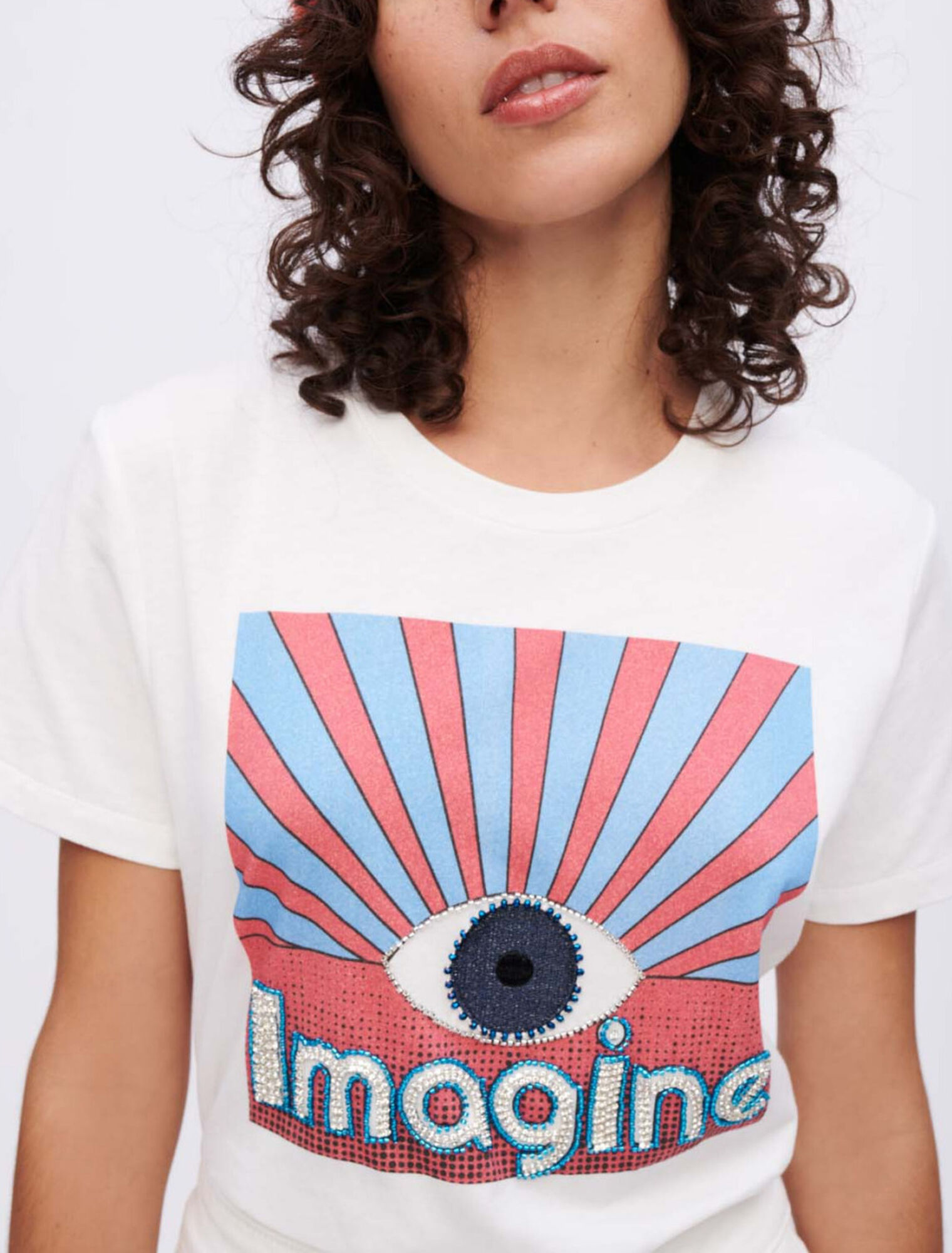 Tee-shirt sérigraphié à strass