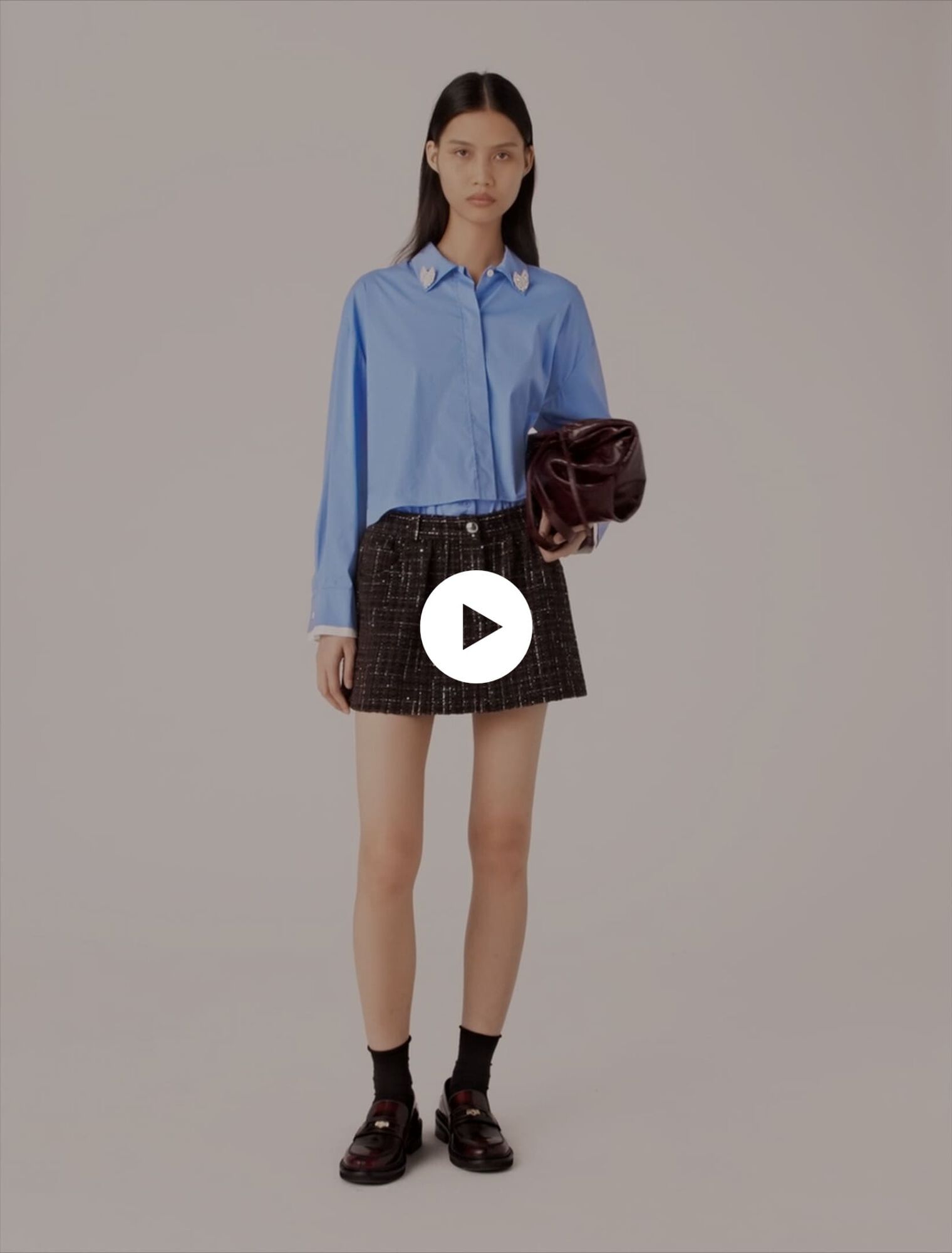 Short en tweed avec bande élastique
