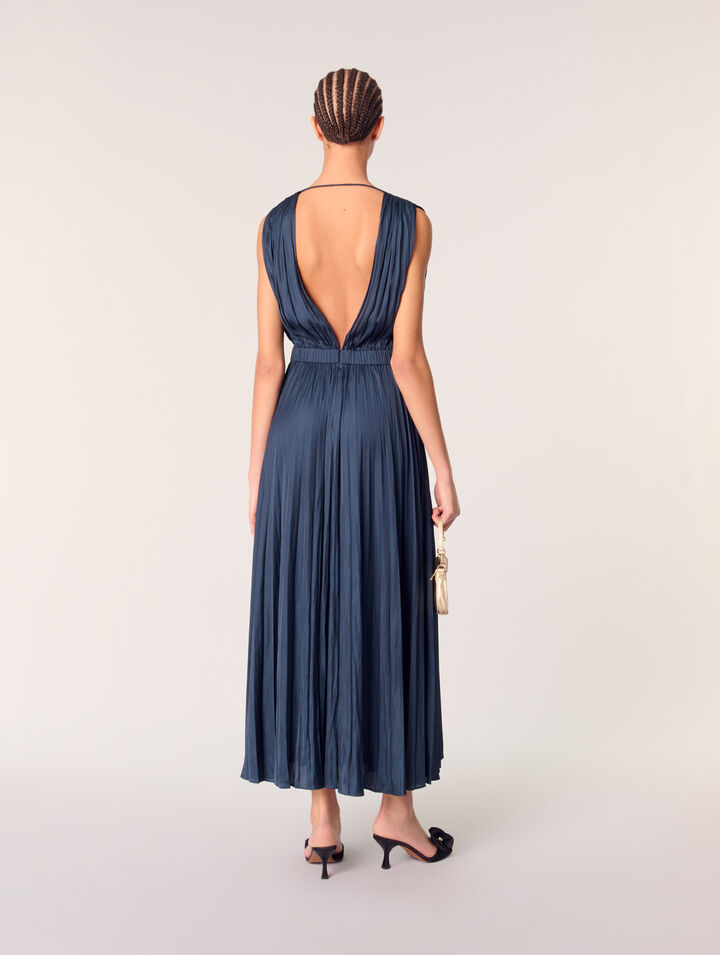 Robe longue plissée