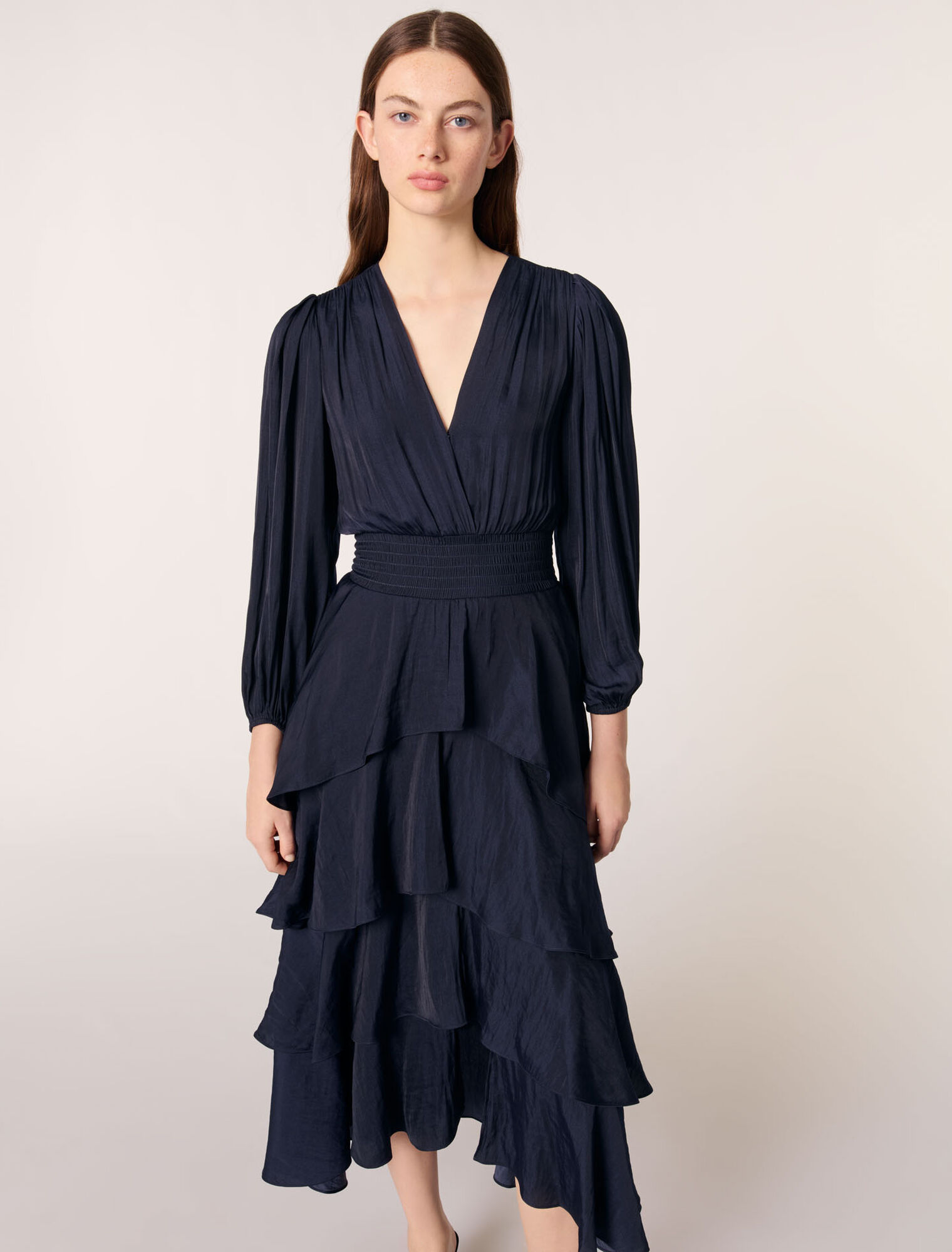 Robe longue à volants