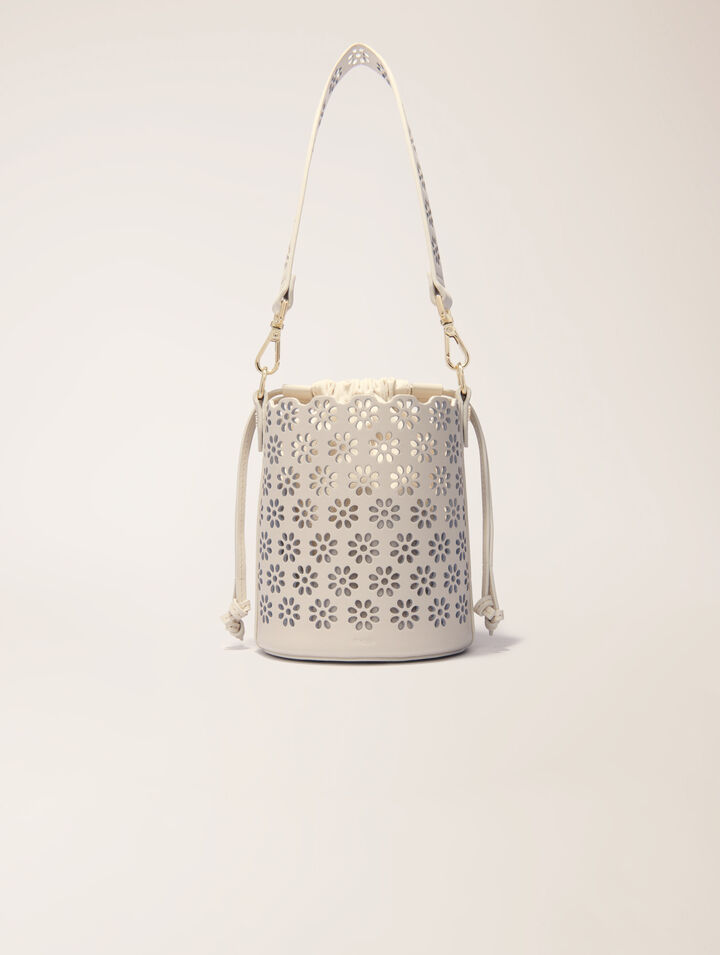 Sac seau en cuir perforé