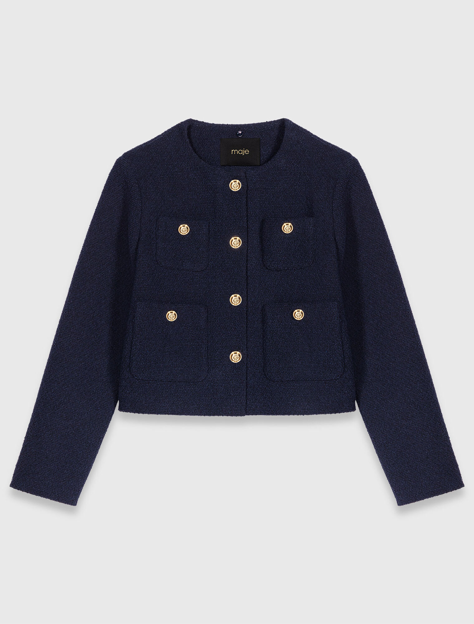 Veste courte tweed et col amovible