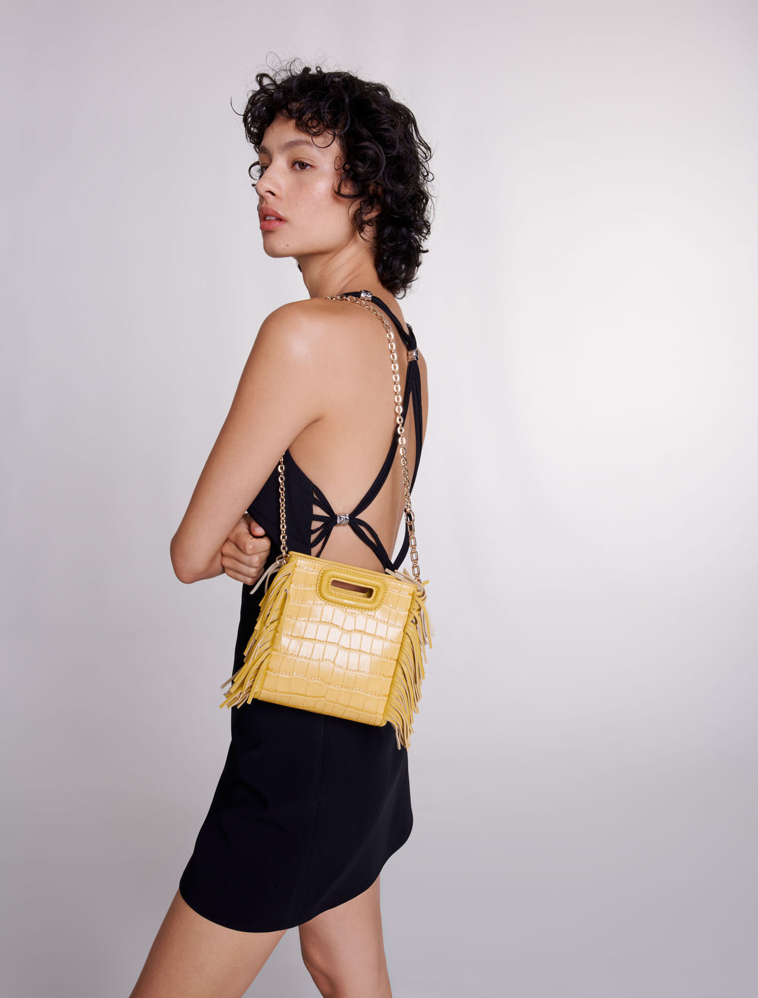 Sac M Mini en cuir effet croco