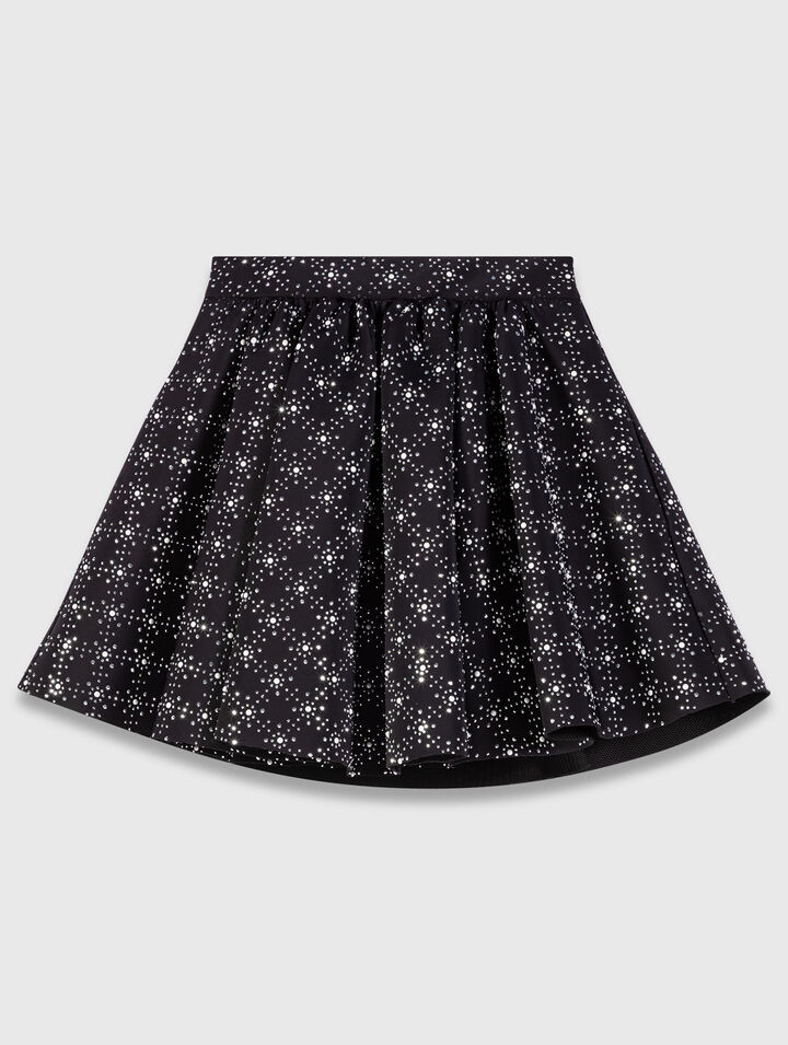 Jupe patineuse à perles et strass