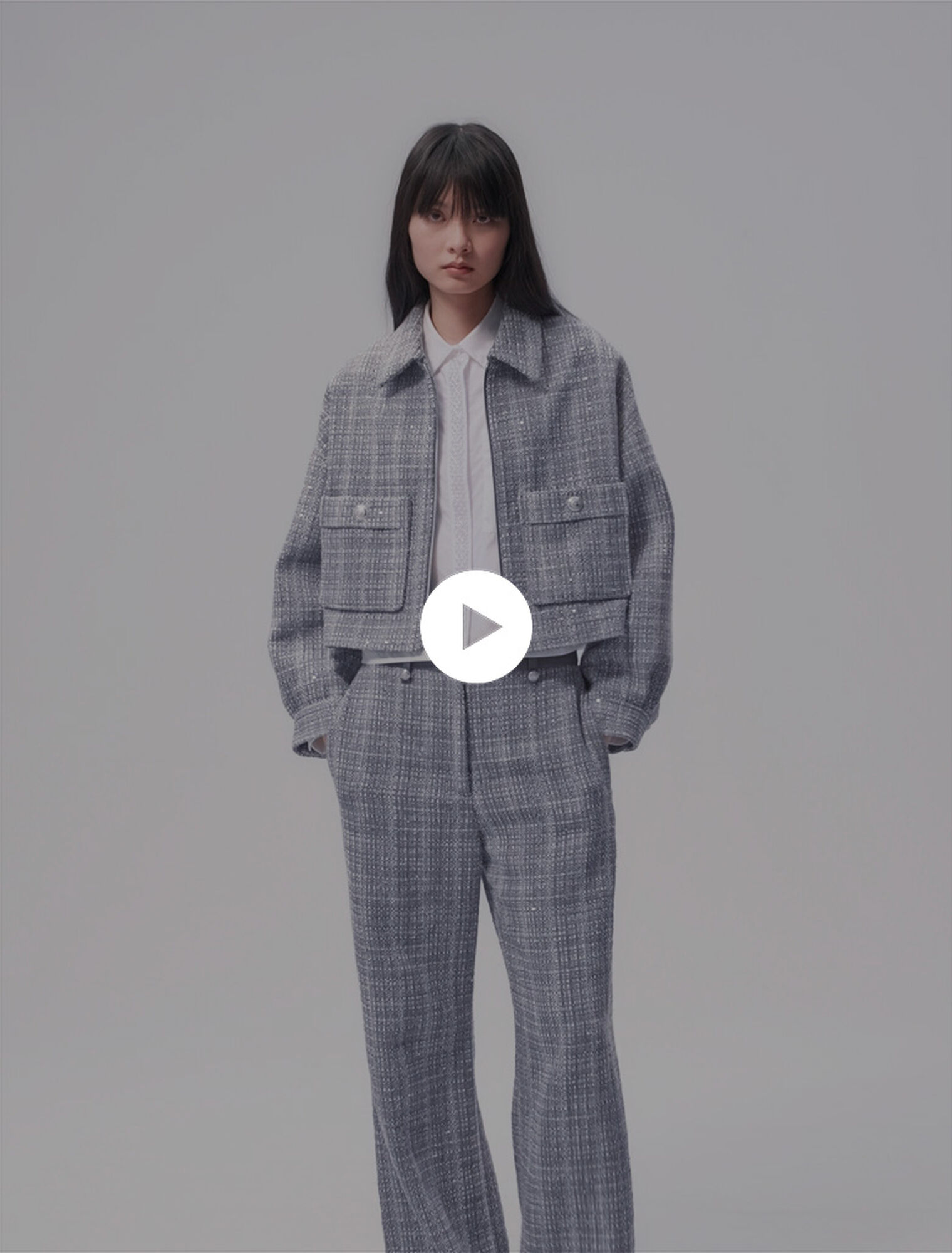 Blouson court en tweed