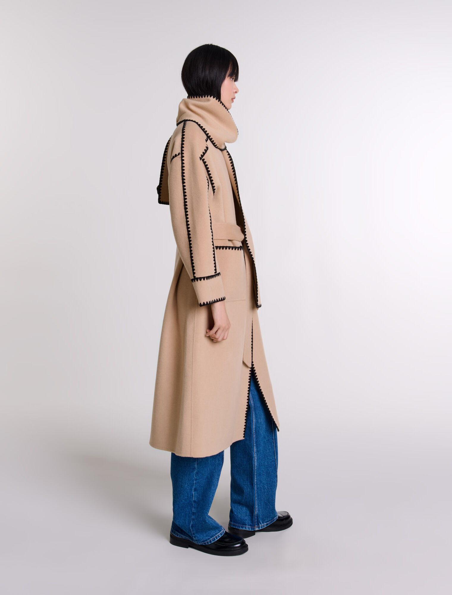 Manteau bicolore double face