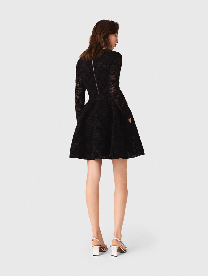 Robe longue évasée en velours