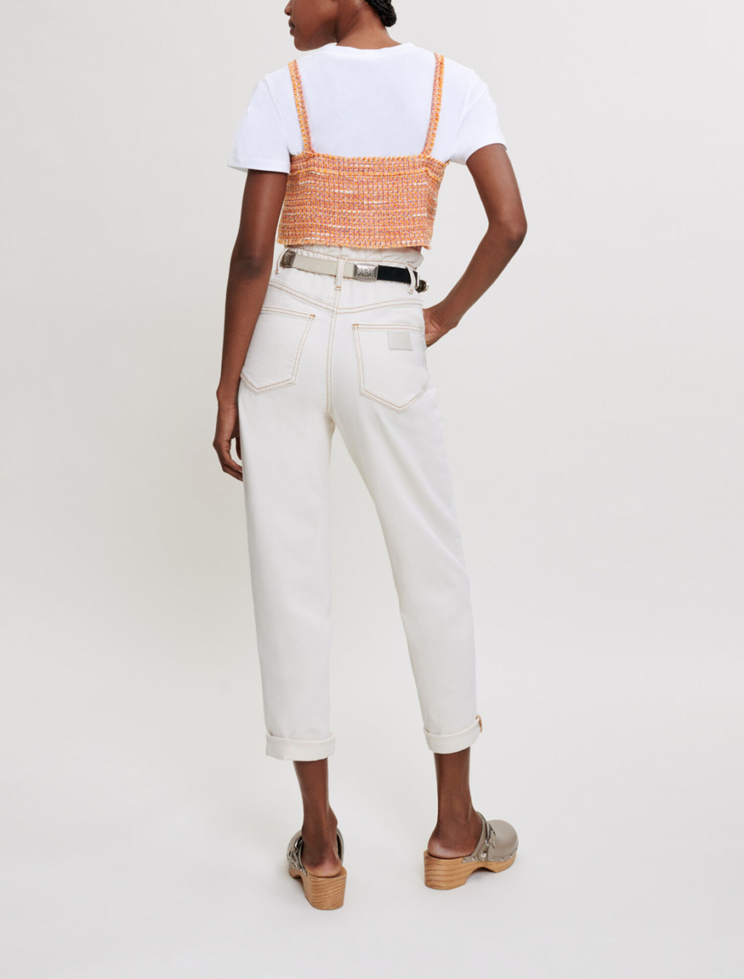 Tee-shirt trompe l'œil jersey et tweed