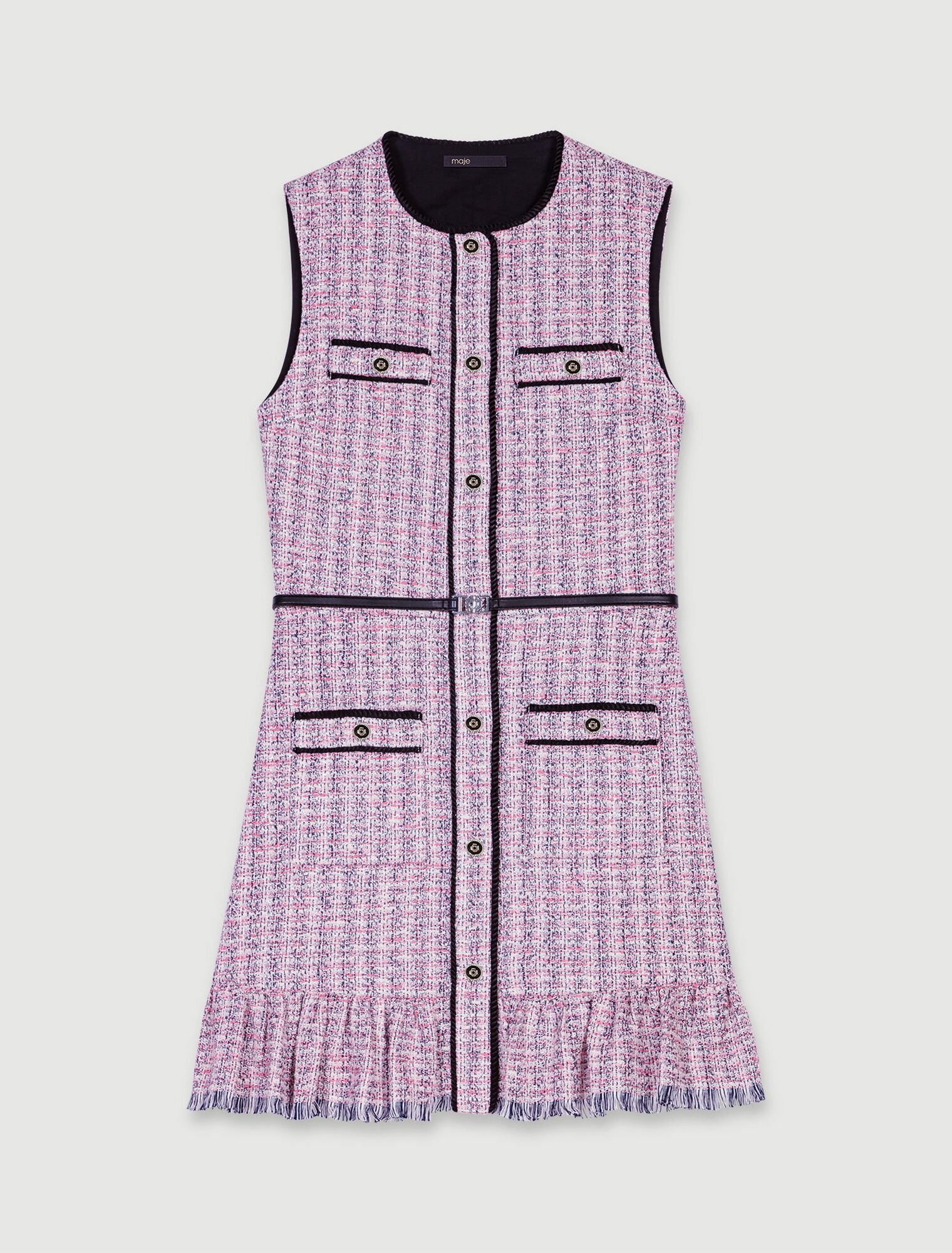Robe courte 2-en-1 en tweed