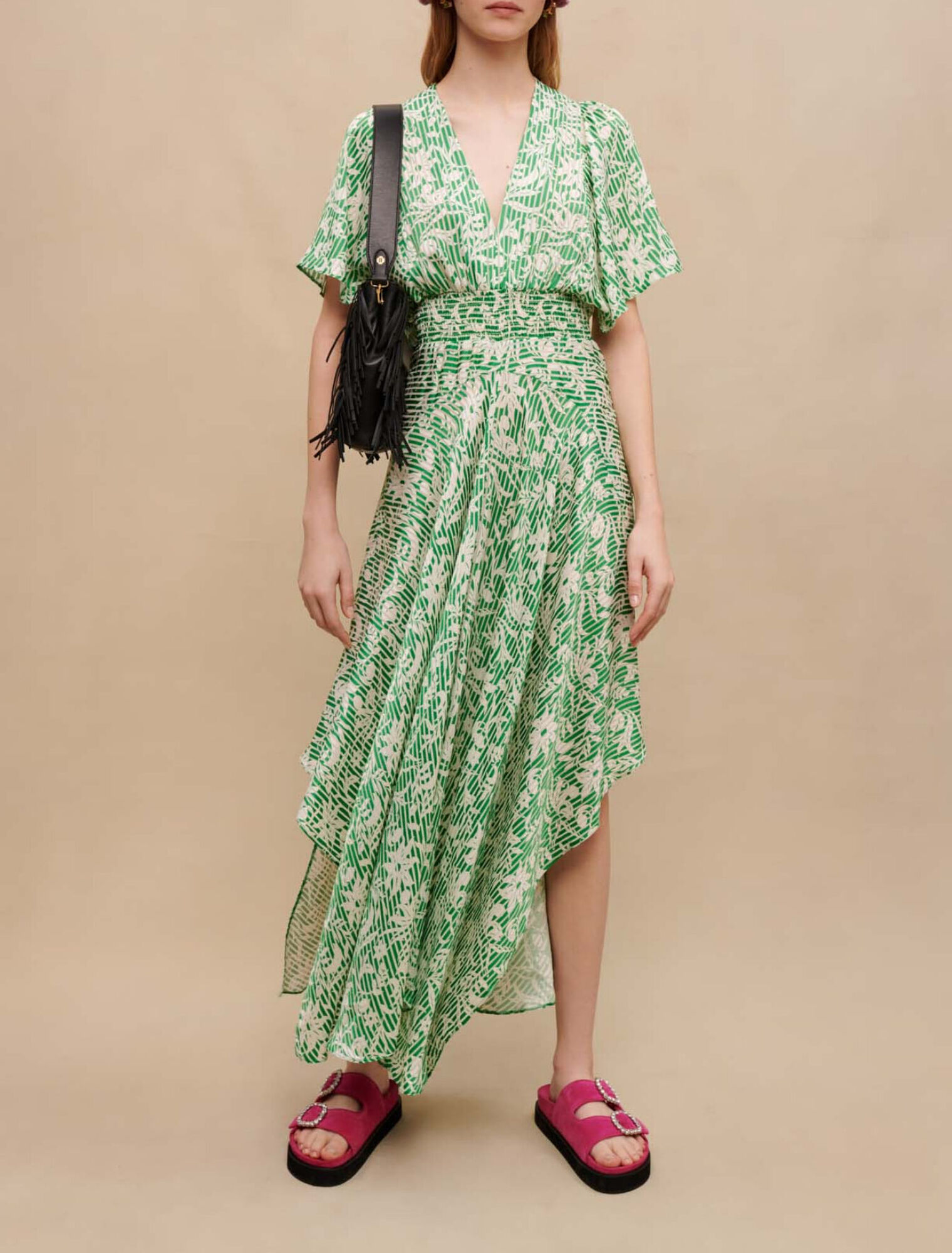 Robe longue asymétrique