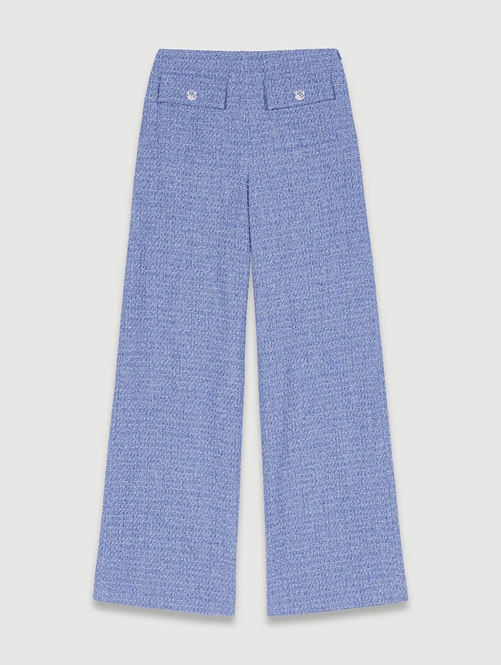Pantalon En Tweed - Bleu - Maje