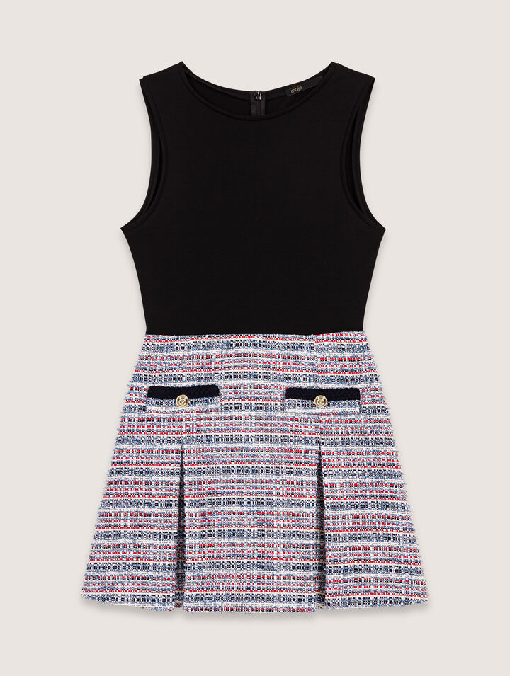 Robe courte 2-en 1 en tweed
