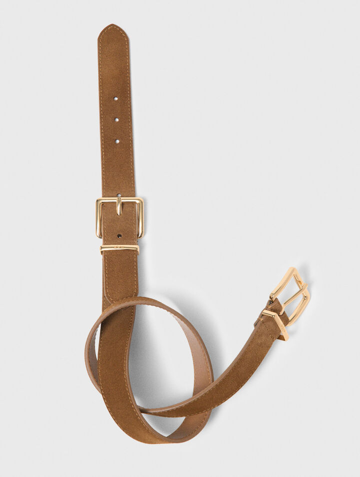 Ceinture su&egrave;de avec double boucles