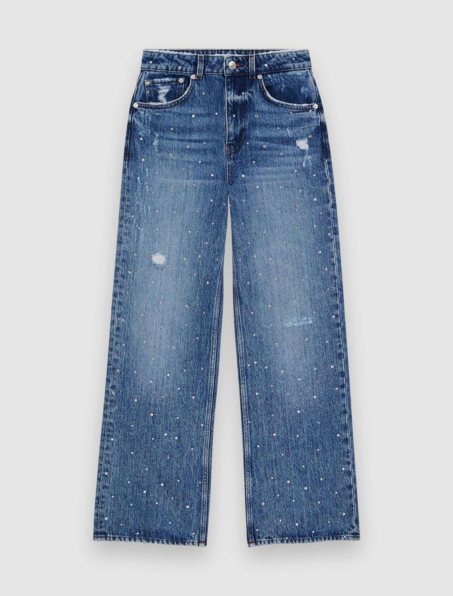 Jean taille haute entièrement strassé
