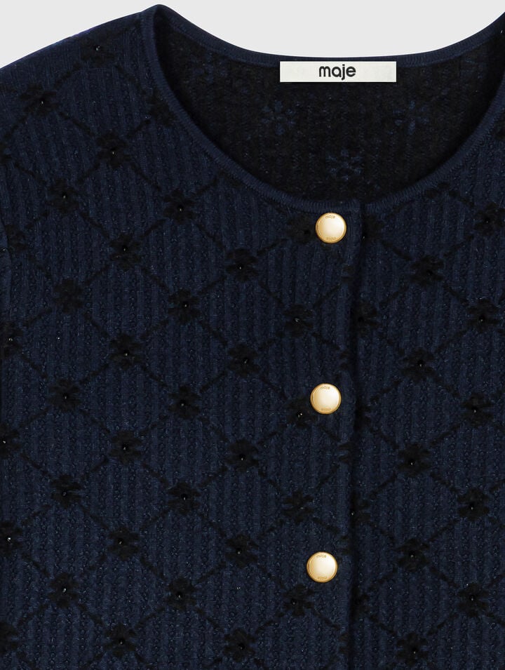 Cardigan en jacquard avec sequins