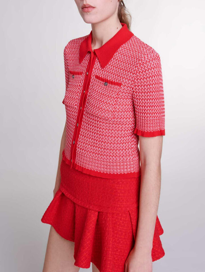 Mini-jupe en tweed asymétrique