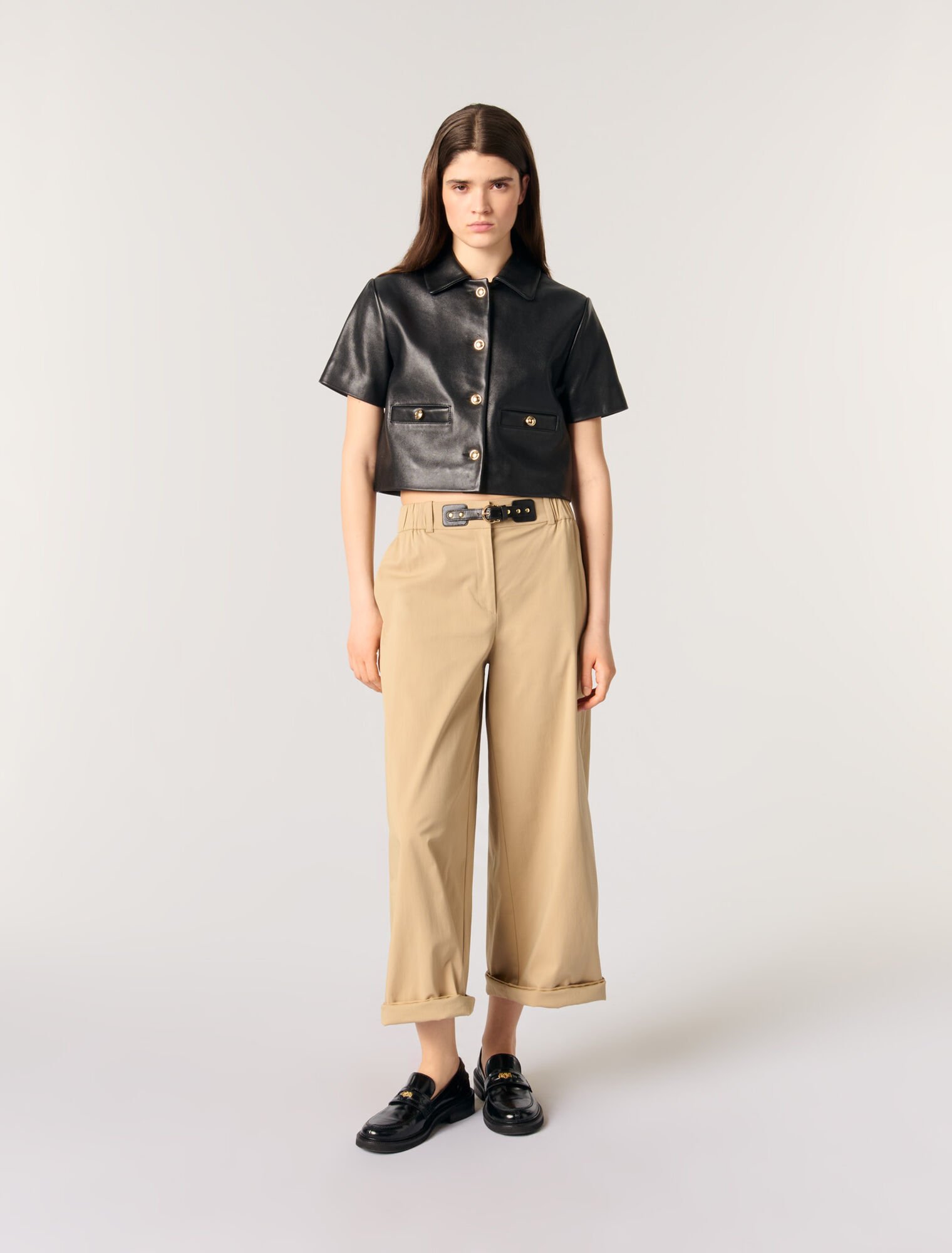 Pantalon large en coton