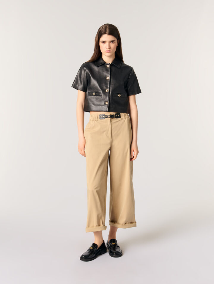 Pantalon large en coton