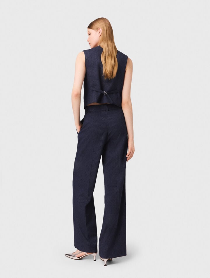 Pantalon tailleur à strass