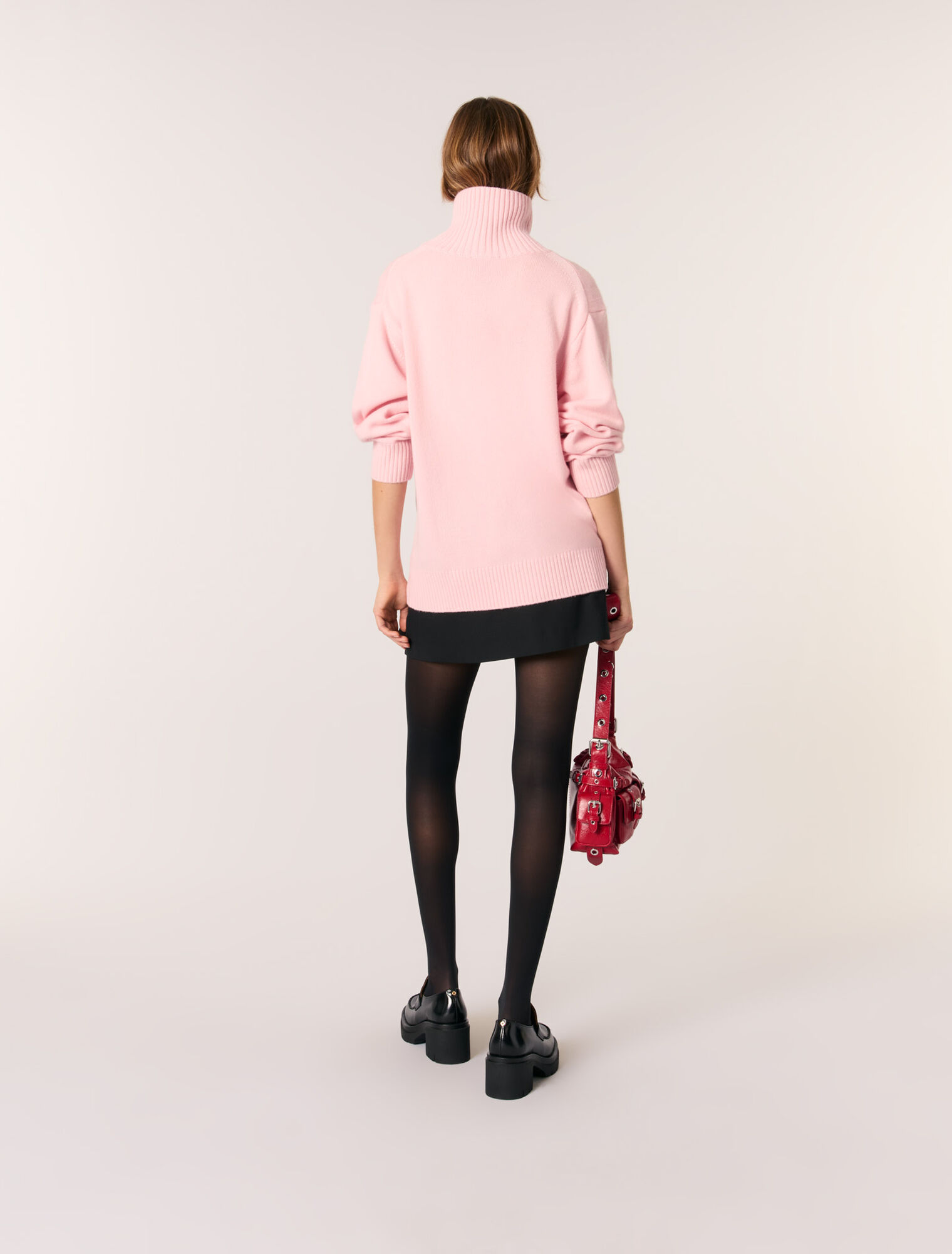 Pull laine et cachemire à col roulé