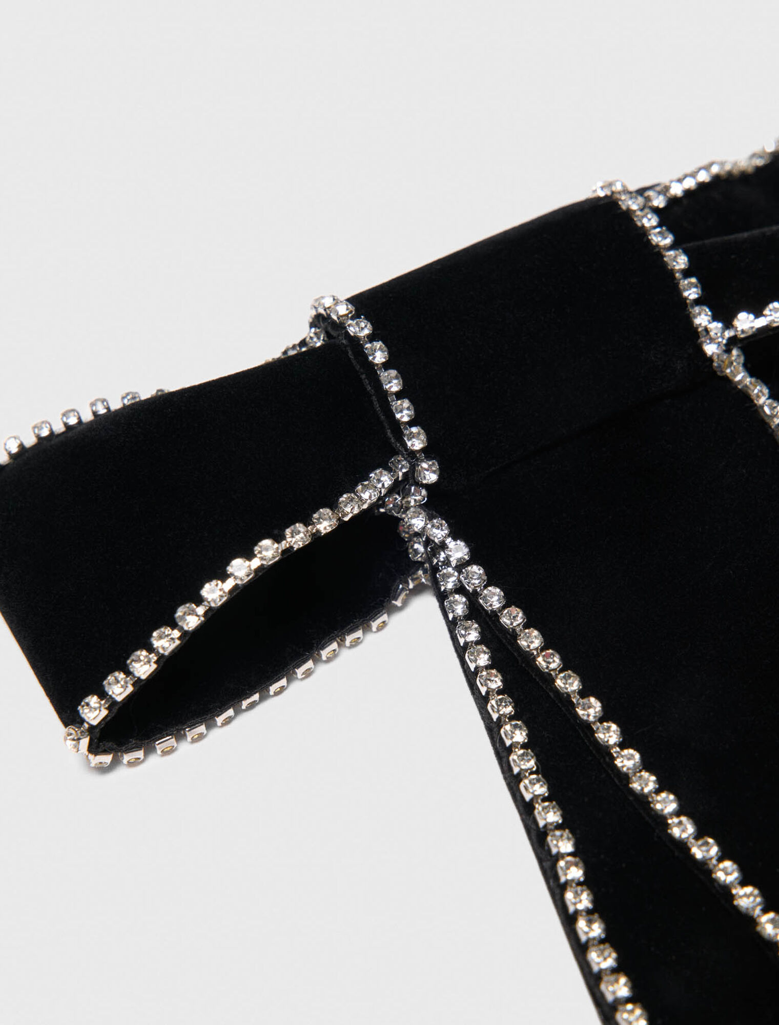 Barette nœud en velours à strass