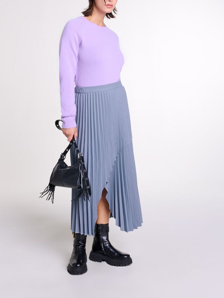 Jupe pliss&eacute;e asym&eacute;trique