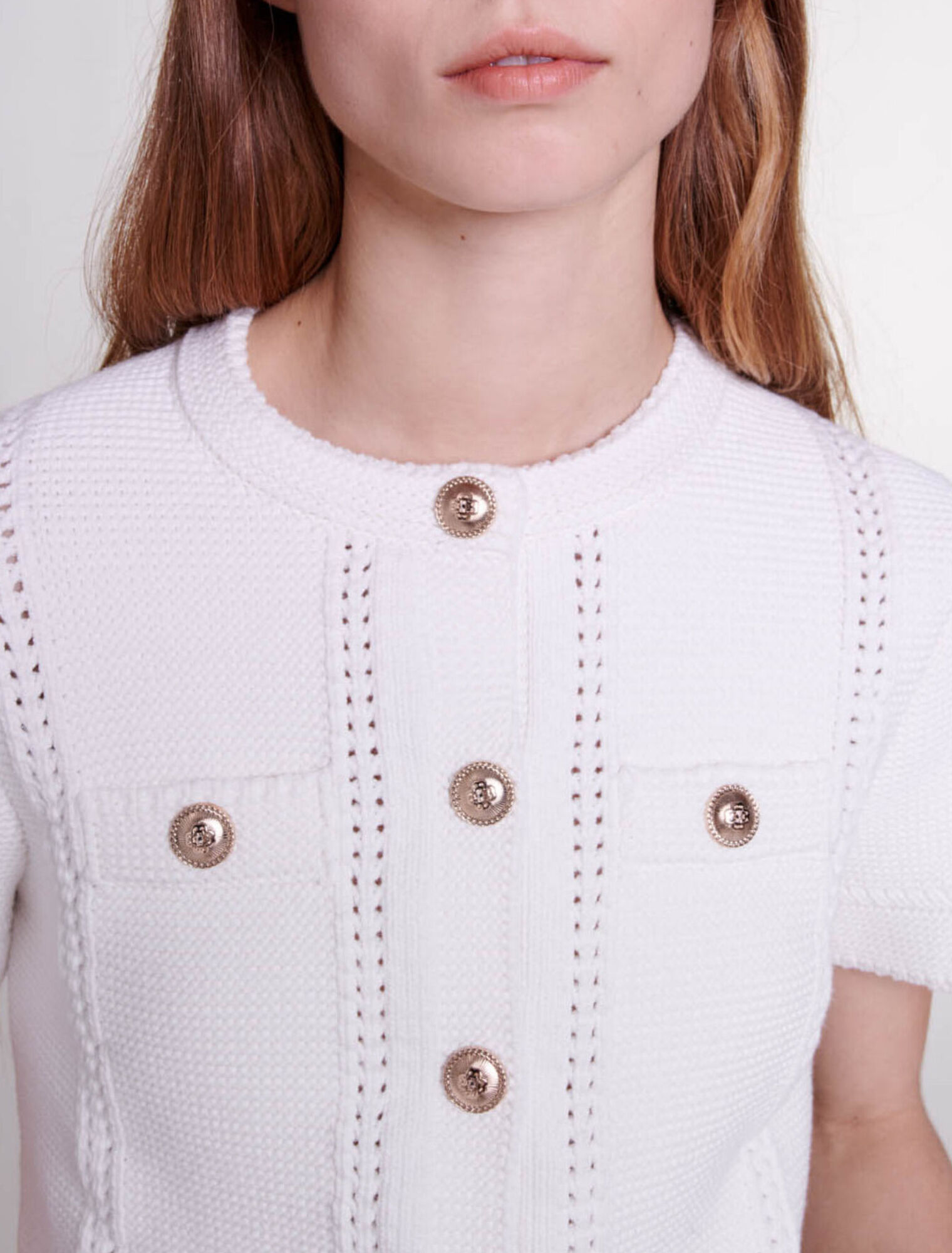 Cardigan en maille manches courtes