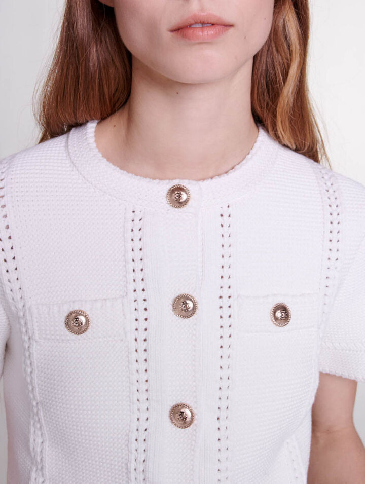 Cardigan en maille manches courtes