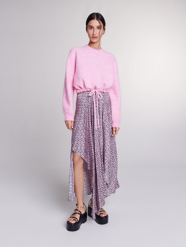 Pull court en maille à cordon