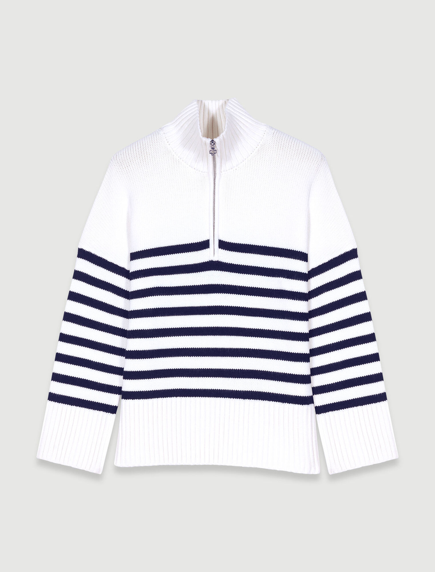 Pull marinière col zippé