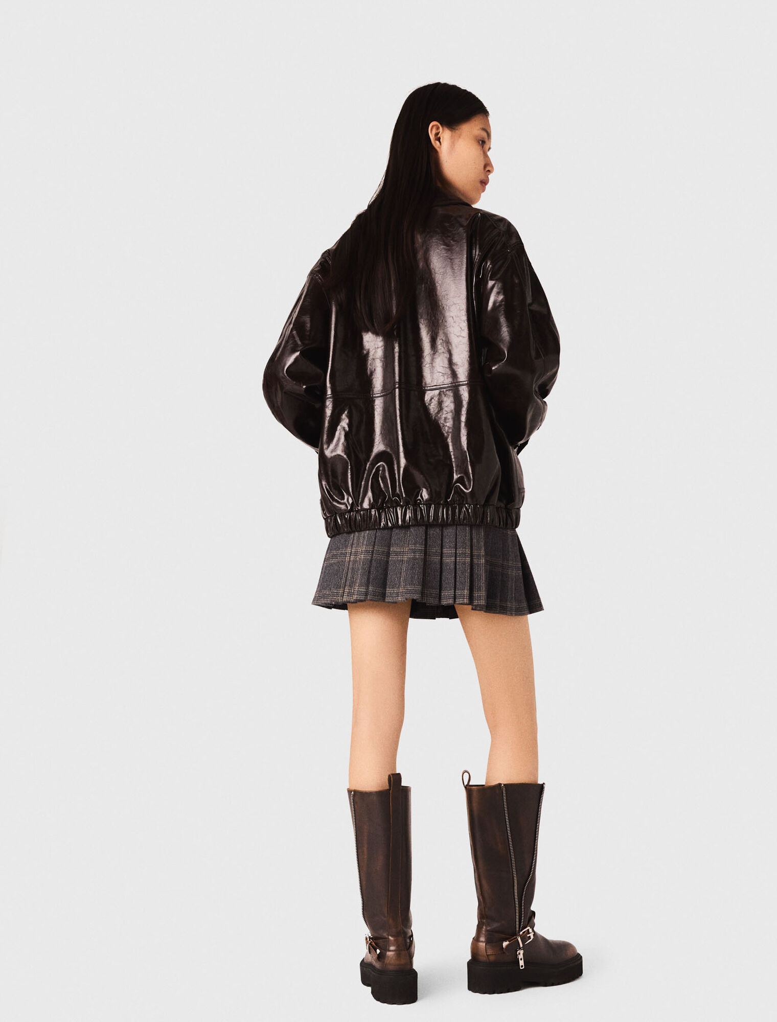 Veste simili cuir craquelé
