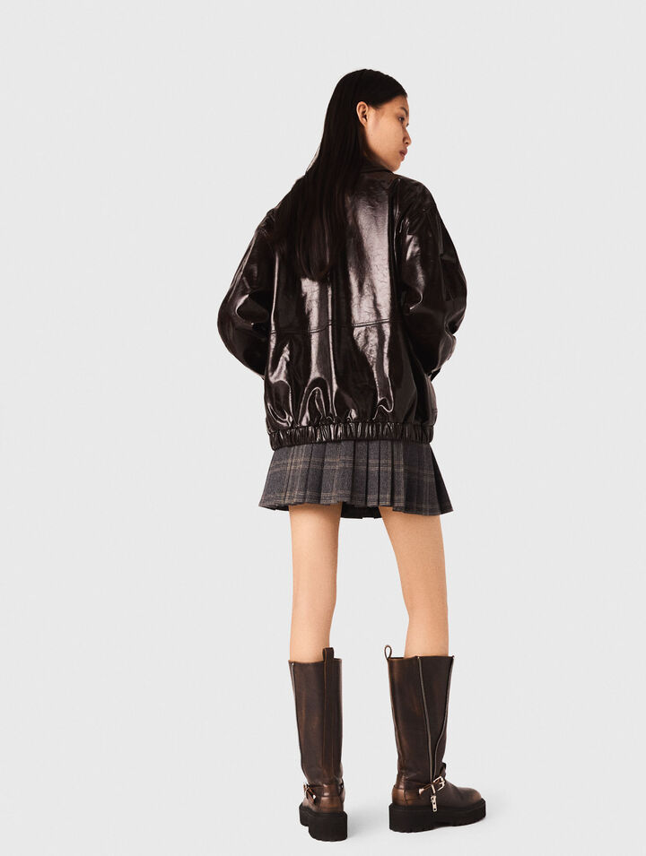 Veste simili cuir craquelé