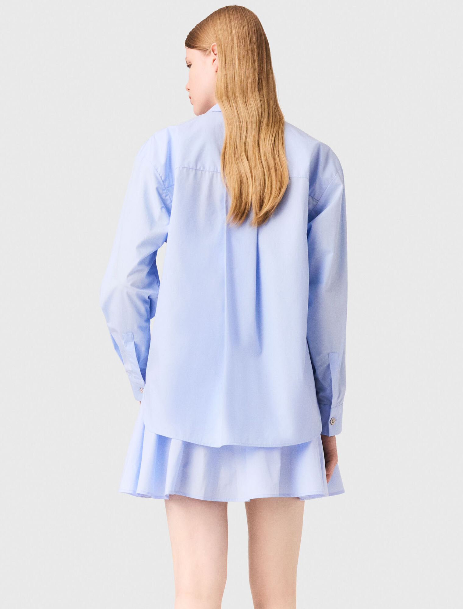 Chemise longue en popeline