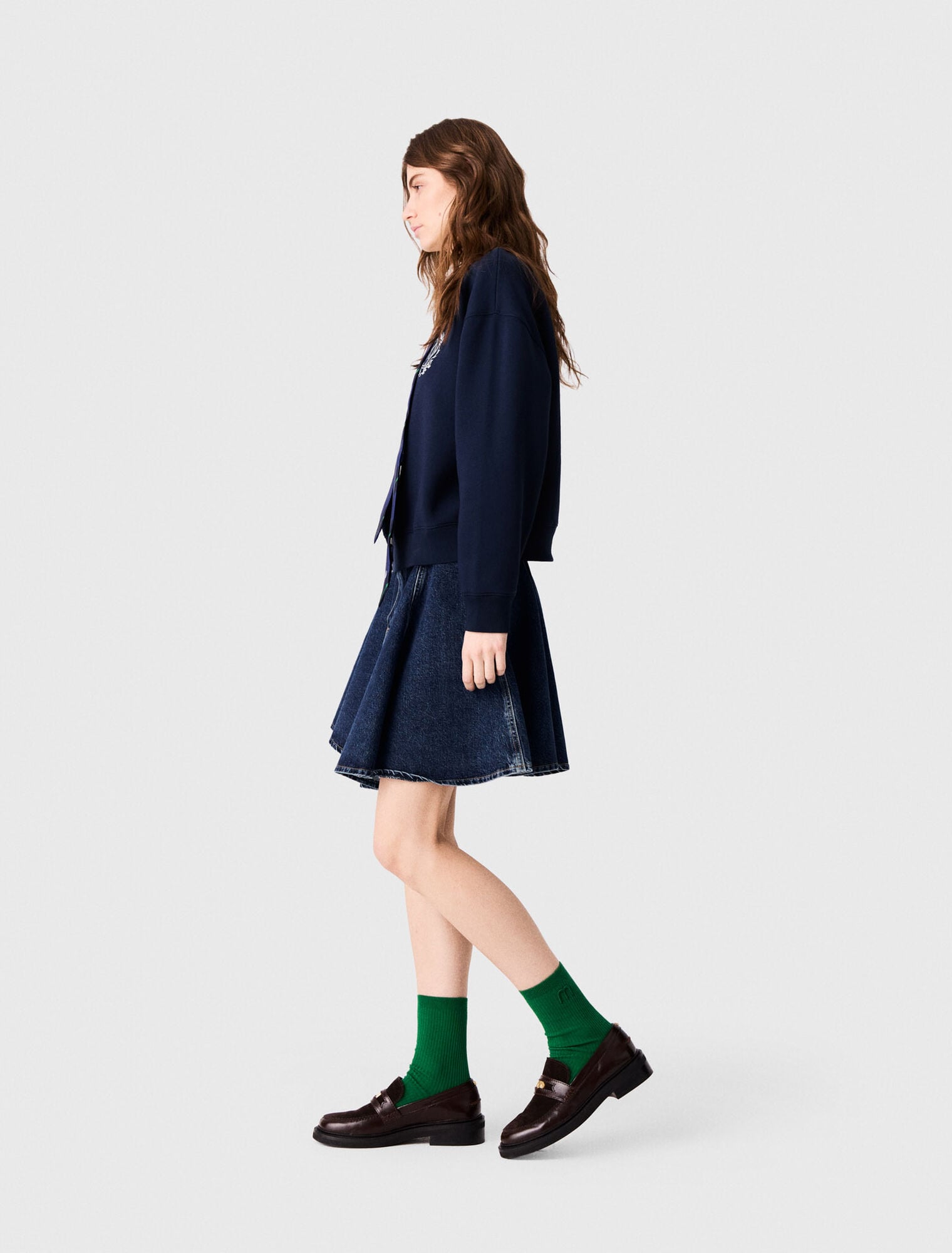 Sweatshirt avec d&eacute;tails en popeline